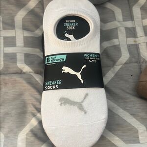 Puma White No Show Sneaker Socks